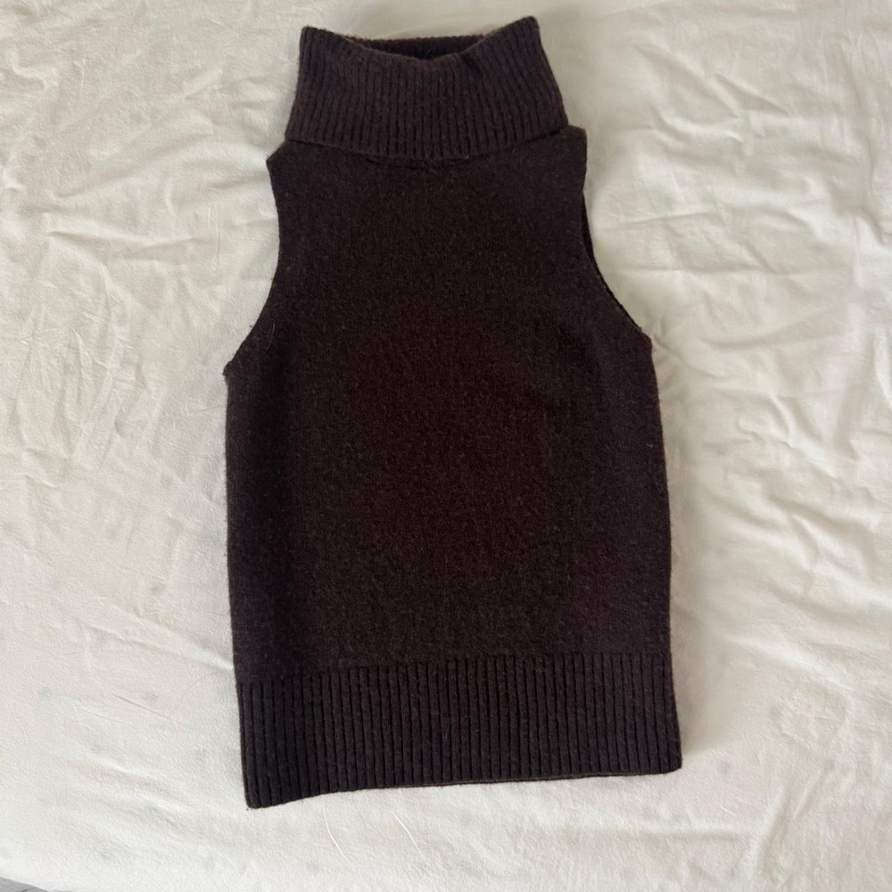 Brown Madewell wool mock neck sweater